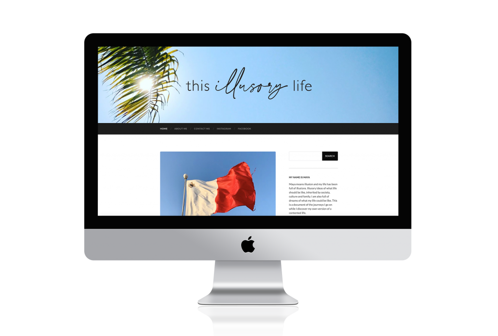 This Illusory Life website homepage on a Mac screen